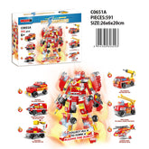 EC- Fire Rescue 6-in-1 Building Set (591 Pieces)